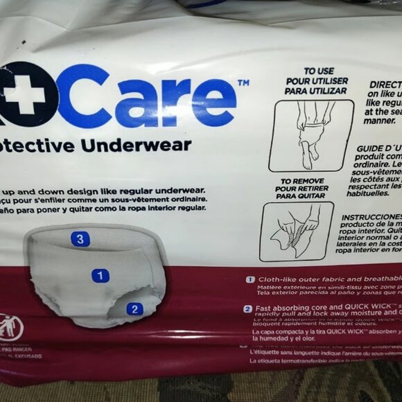 Two New Packages Of ProCare Disposable Protective Underwear Size Medium 34" - 46 - Picture 5 of 6